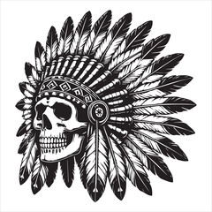 Obraz premium Native American Headdress Vector Illustration for Design 
