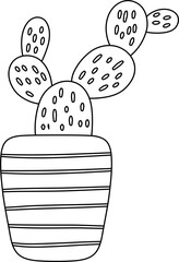 houseplant outline coloring printable for kid