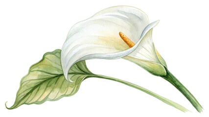 Watercolor Calla Lily Duo, Isolated on Transparent Background, Botanical Illustration, Floral Design, Calla Lily, Watercolor, Floral