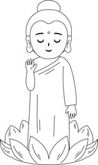 cute buddha outline coloring worksheet for kids