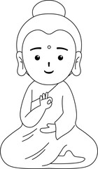 cute buddha outline coloring worksheet for kids