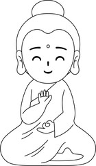 cute buddha outline coloring worksheet for kids