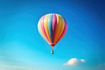 Naklejka premium Minimalist Single Balloon Floating in a Vast Sky - Stock Photo