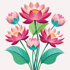  Realistic Bunch Lotus Flowers