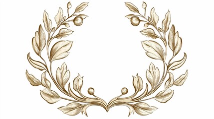 Intricate decorative laurel wreath ideal for celebration invitations, awards, branding, and elegant stationery.