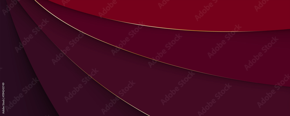 Wall mural abstract red background wavy shape texture design vector