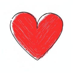 Hand-drawn red heart illustration