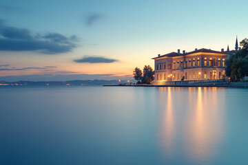 Obraz premium sunset over the river