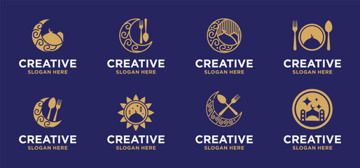 Obraz premium Ramadan logo concept, collection of Islamic logos for Ramadan events.