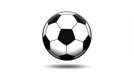 Fototapeta premium Classic black and white soccer ball floating on white background