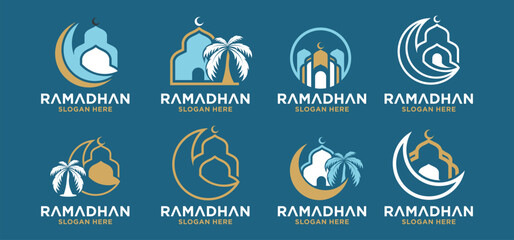 Ramadan month logo, collection of logos for the holy month of Ramadan.