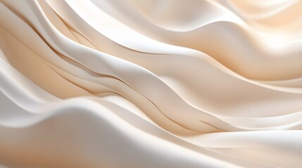 Obraz premium Abstract Cream Colored Fabric Draped Waves