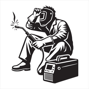 recommend clip art: Welding Steel Metal vector illustration, Welder clipart design