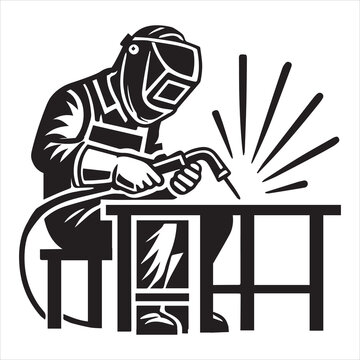 recommend clip art: Welding Steel Metal vector illustration, Welder clipart design