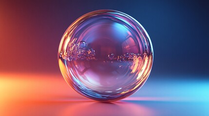 A translucent bubble-like surface with iridescent highlights