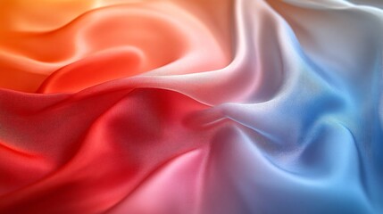 Obraz premium A gradient fabric texture transitioning from vibrant red to soft blue