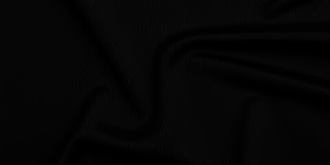 Fototapeta premium Close-up of black jersey texture showcasing luxurious fabric surface, black, texture, clothing