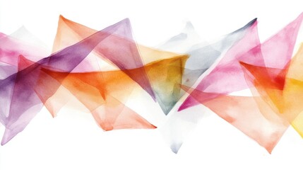 Vibrant abstract watercolor art with overlapping geometric shapes