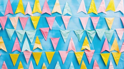 Pastel Triangle Bunting Festive Party Decor Background