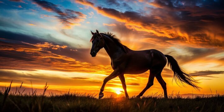 Silhouette of Horse Legs at Sunset, Showing Fetlocks and Pasture