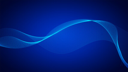 Geometric curved lines in gradient forming dynamic futuristic abstract flow patterns