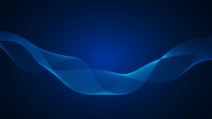 Geometric curved lines in gradient forming dynamic futuristic abstract flow patterns