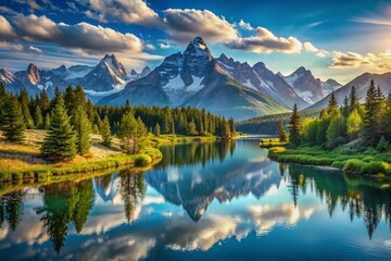 Obraz premium Stunning Mountain Landscape Keyboard Background - Nature Photography