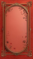 Obraz premium Elegant Chinese New Year Frame with Floral Design and Border for Celebratory Decoration and Festive Artwork