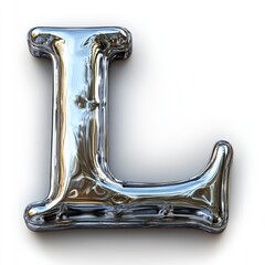 Chrome Letter L: A Shiny, Reflective 3D Render