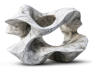 Abstract marble sculpture with fluid, organic shapes for modern decor. 