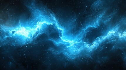 Celestial Nebula: A Symphony of Blue Cosmic Energy