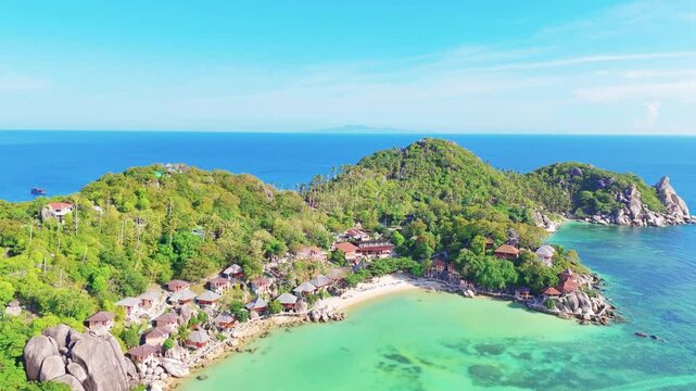 Flying over shark bay in Koa Tao Thailand