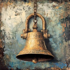 Fototapeta premium Antique Hanging Bell: Awe-Inspiring Painting
