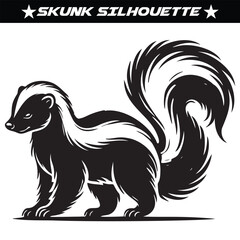 Skunk silhouette vector illustration isolated on a white background.