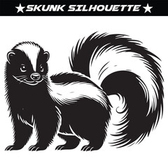 Skunk silhouette vector illustration isolated on a white background.
