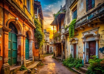 Fototapeta premium Tiruvannamalai City Urban Exploration: Abandoned Architecture & Street Scenes