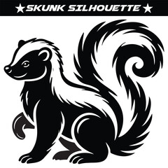 Skunk silhouette vector illustration isolated on a white background.