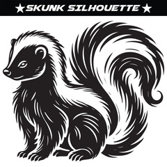 Skunk silhouette vector illustration isolated on a white background.