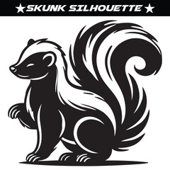 Skunk silhouette vector illustration isolated on a white background.