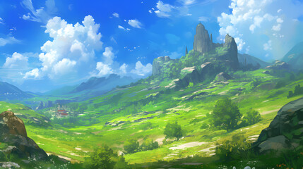 Obraz premium landscape with mountains and sky