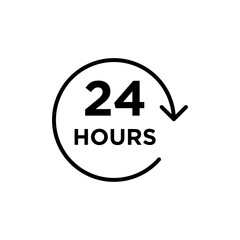 24 hours icon Art design illustration