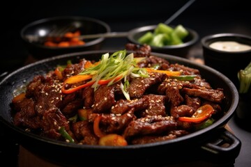 Fototapeta premium Bulgogi Korean food bulgogi plate meat.