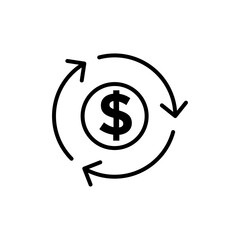 Cash flow icon Art design illustration
