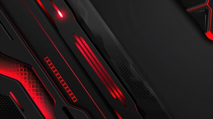 Striking black and red abstract background featuring a prominent light spot that adds an element of intrigue and visual interest. The contrast between the dark hues and the bright spot creates a capti