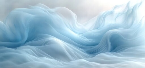 Obraz premium Abstract Blue Fabric Waves: Serene and Dreamlike Texture