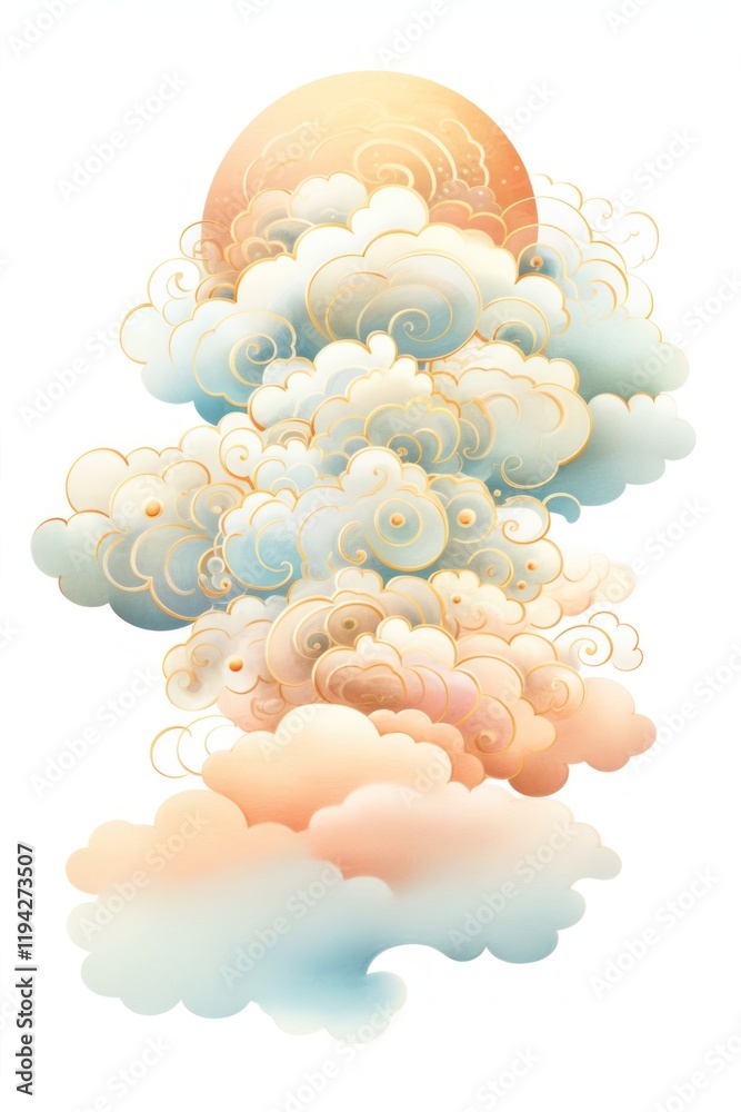 Canvas Prints One auspicious cloud backgrounds outdoors pattern.