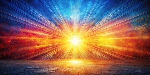 Fototapeta premium Radiant Light Explosion on Textured Ground A Vibrant Abstract Background