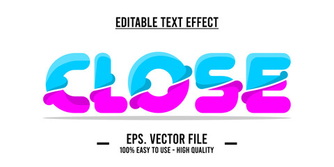 Close shop typography word art illustration, poster, editable text effect, file EPS