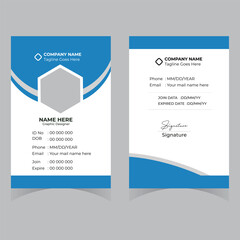 Modern ID card design template. Corporate identity card design. Professional employee id card. Vector