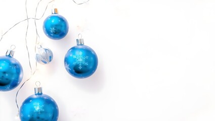 Fototapeta premium Clean and Elegant Christmas Decoration with Frosty White Background